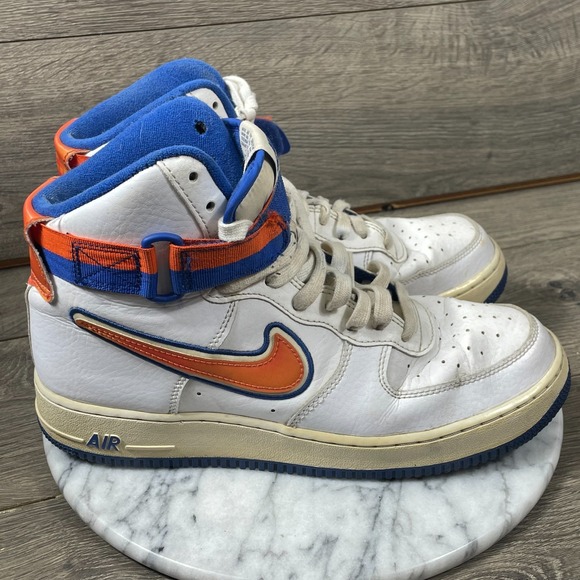 Nike Other - Nike Shoes Mens 9 White Orange Air Force 1 High 07 LV8 Basketball Leather Ankle